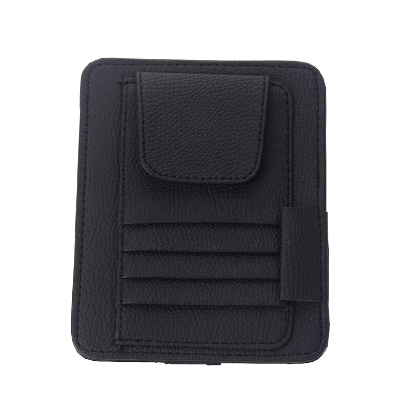 Auto stijl Auto Zonneklep Clip voor Zonnebril Card Pennenhouder Multifunctionele Opbergtas Lederen