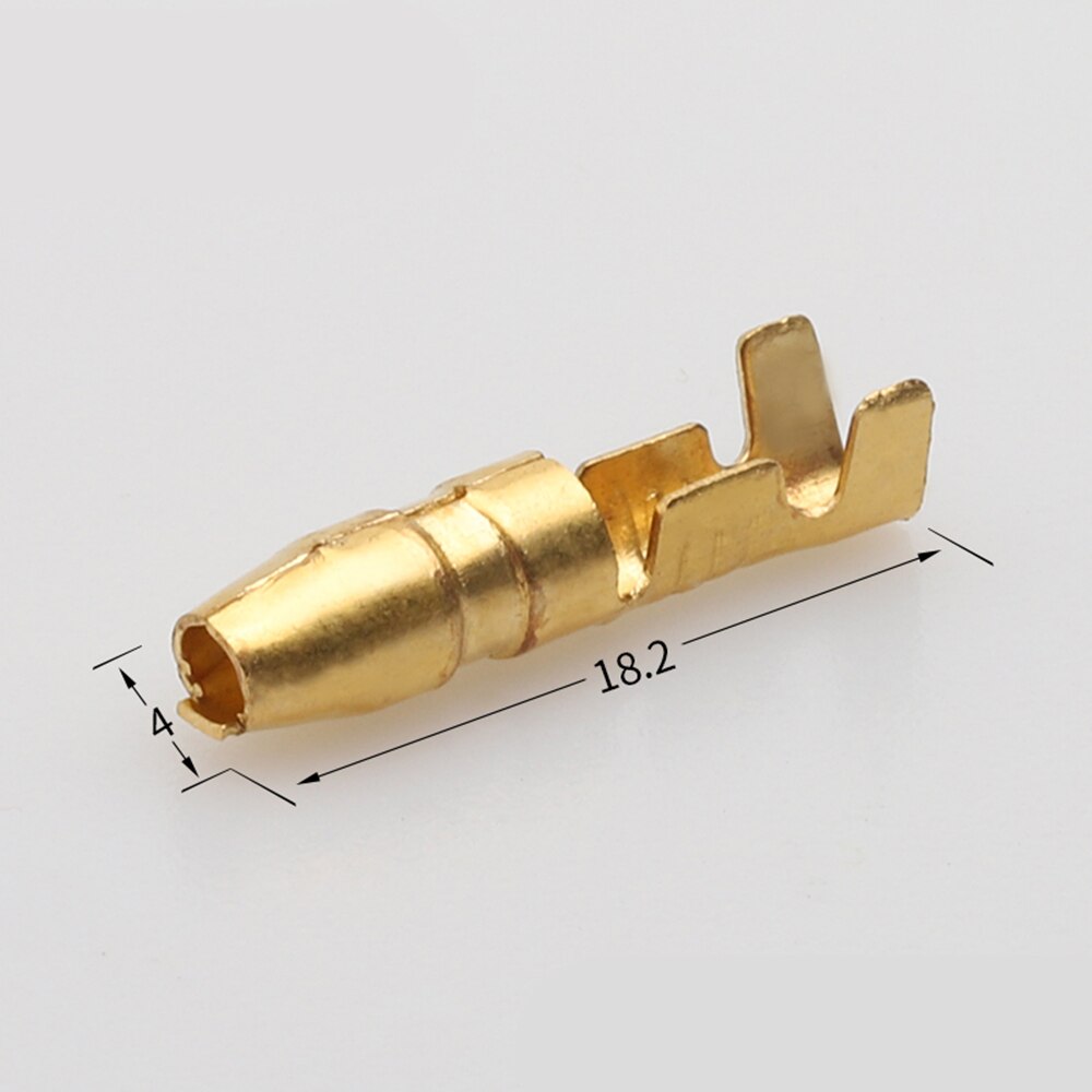 Terminal de bullet para coche, Conector de cable eléctrico de 4mm de diámetro, juego de 50 juegos = 4,0 uds, terminal de prensado en frío hembra + macho + funda