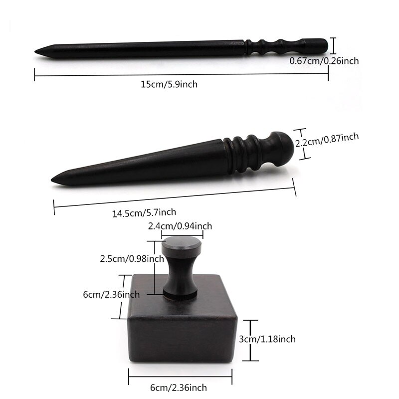Blackwood Leather Edge Burnisher Leather Polished Grinding Set Wood Edge Slicker Leather Tools Leather Polished Rod