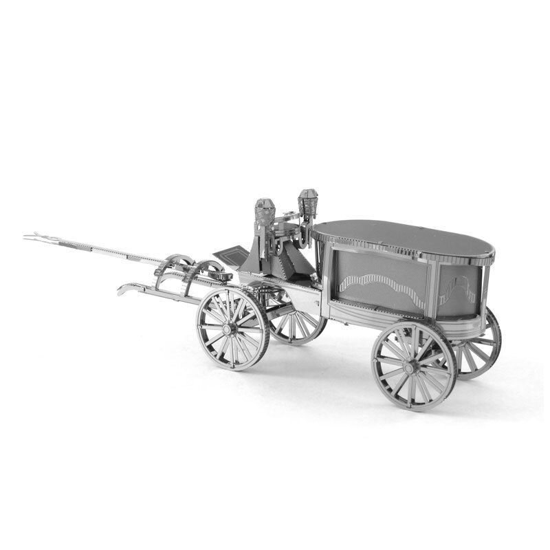 Diabelski młyn srebrny 3D metalowe puzzle zamek kopciuszka parku rozrywki Merry Go Round samochodu Model pociągu zestawy prezent dla dzieci laserowo wycinane zabawki: Ghost Car