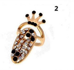 Trendy krone finger negle ringe til kvinder pige dame justerbar åbning ring fingernegl beskyttende kvindelige smykker: 2