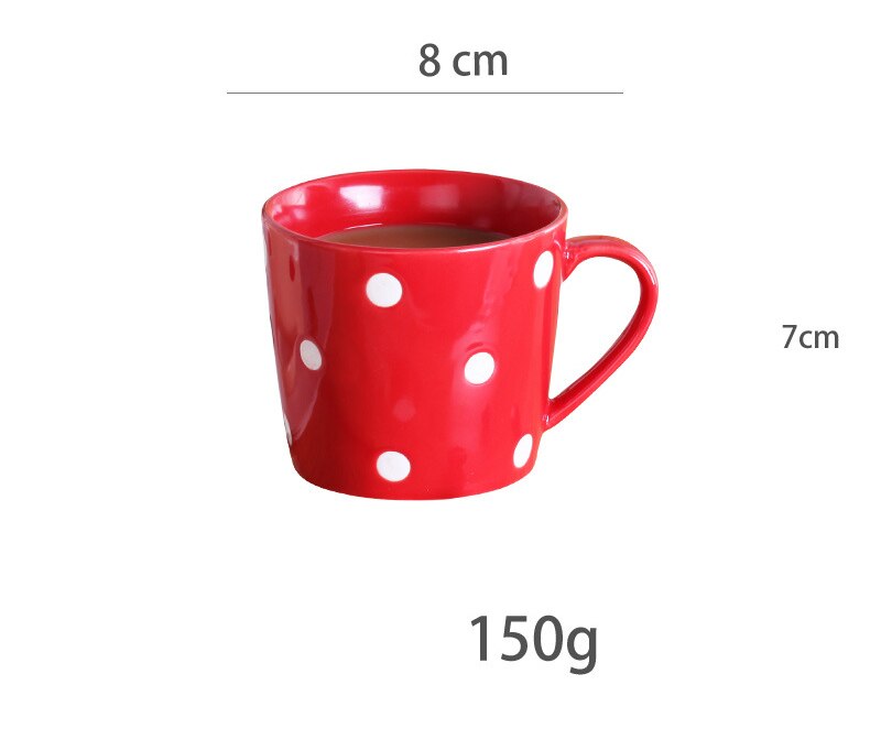 Bästsäljande prickig kopp söt keramisk kopp mugg personlighetstrend kopp hushållsmjölk frukost kaffekopp: 2