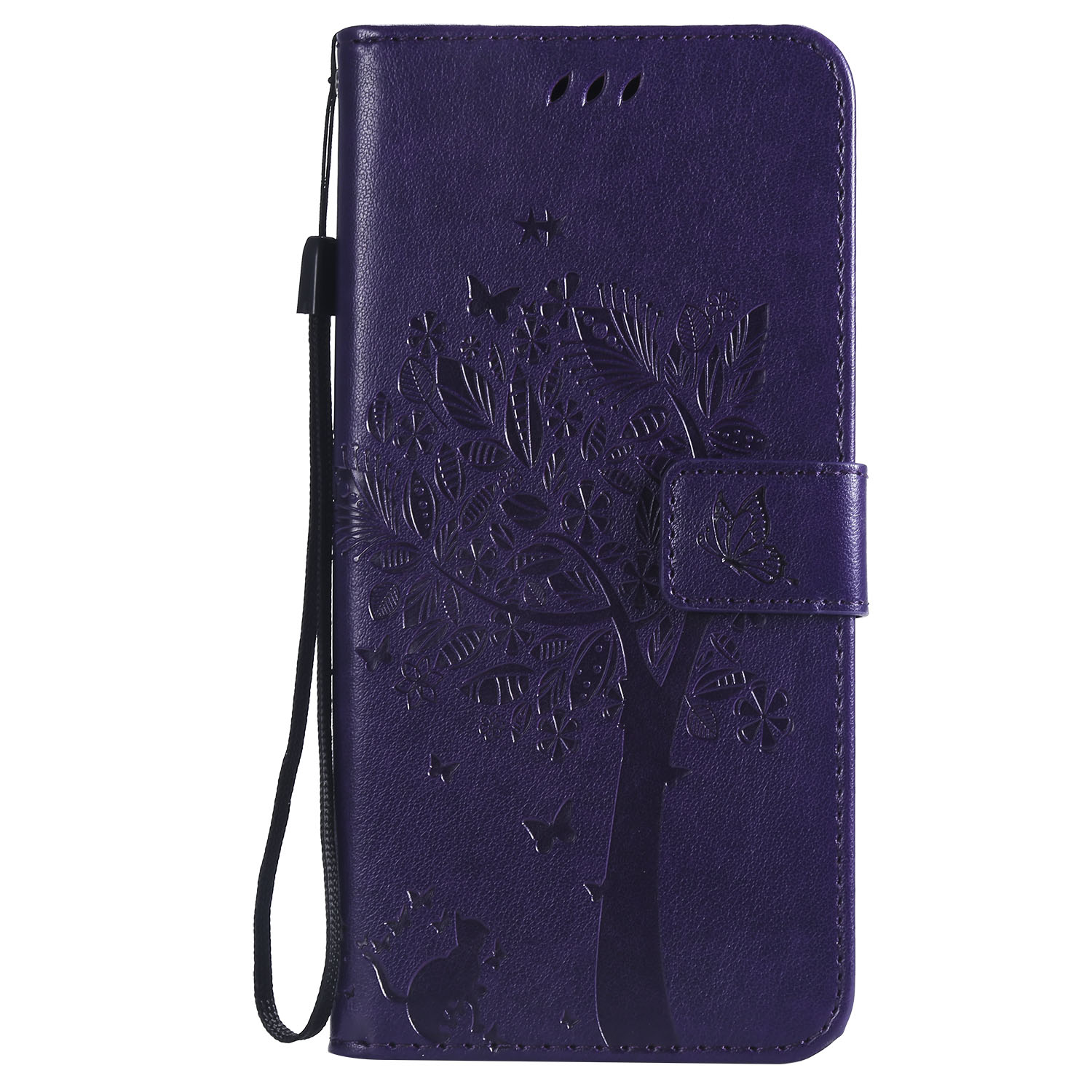 Funda abatible con soporte de superior de PU con vista para tp-link Neffos C7 Lite C5 plus p1 c9 c9a: Neffos C7 Lite / Púrpura