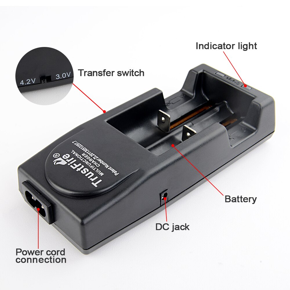 TrustFire TR-001 18650 Battery Charger Universial Charger 2 Slots for Li-ion IMR LiFePO4 10440 14500 16340 18350 18500 Batteries