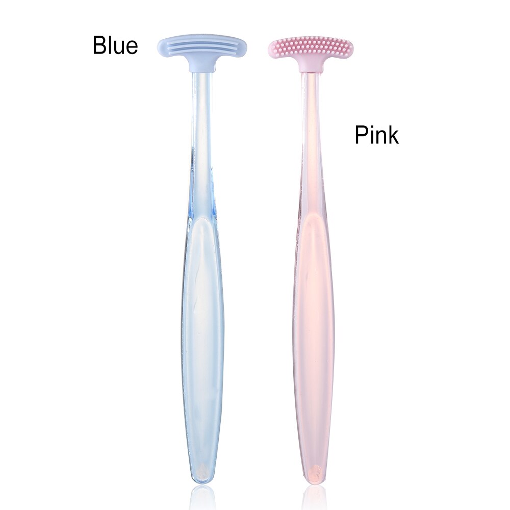 Raspador de lengua de silicona suave, cepillo limpiador de lengua de doble cara, higiene bucal, mal aliento, herramientas de cuidado de la salud, 1 ud.