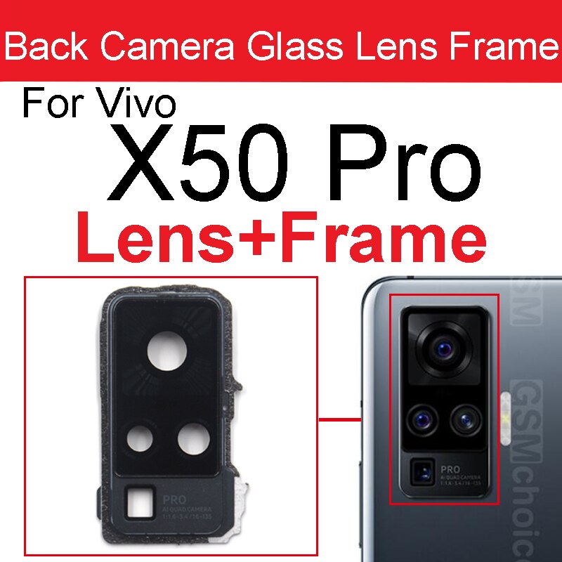 Soczewka aparatu tylnego obiektywu dla Vivo X50 X60 Pro X50 X60 Pro Plus aparat z tyłu obiektywu obudowa ramowa wspornik naklejki wymiana: X50 Pro Dark Blue