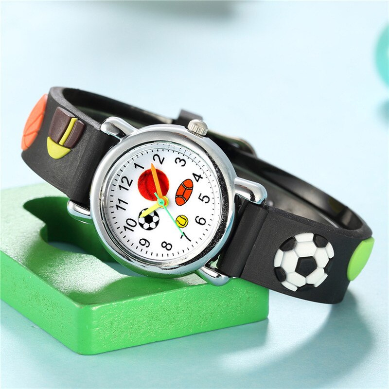 Kinderen Horloges 3D Relief Trend Mode Sport Kinderen Voetbal Patroon Quartz Horloge Voor Kerst Kinderen Dag