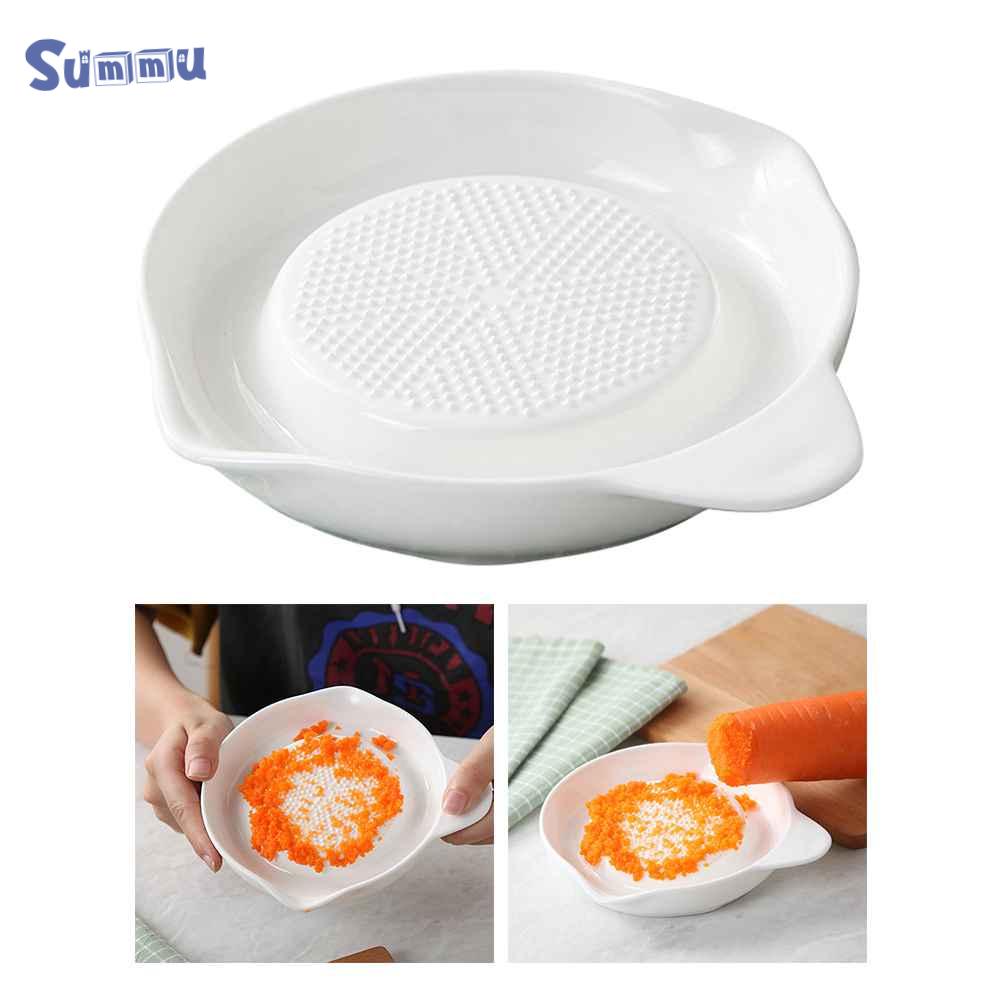 Placa de ralador de cerâmica, ralador de gengibre cerâmica, placa de moedor de alimentos, moedor de alimentos para bebê, placa de moedor de cerâmica