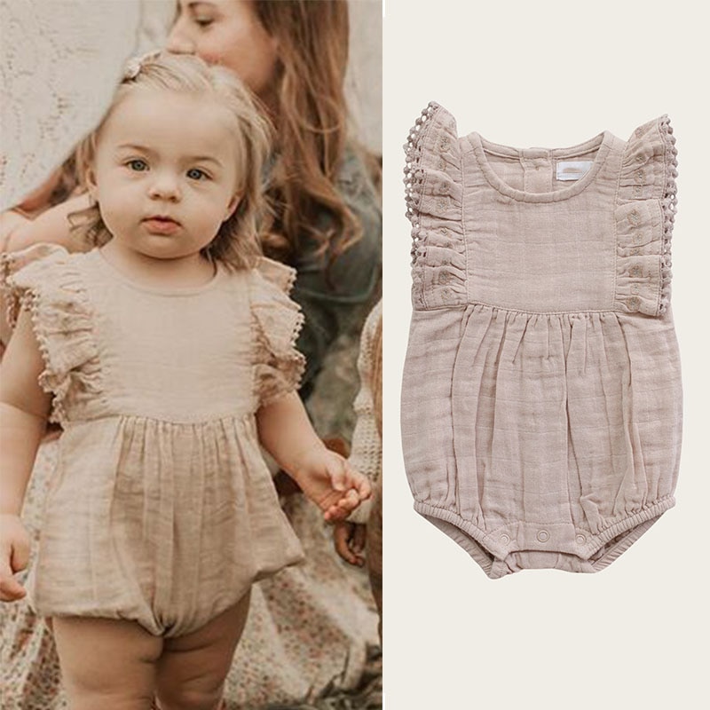 Enkelibb jk mooie baby meisjes romper zomer ruche mouw katoenen onesie born baby meisjes merk rompers voor peutermeisjes
