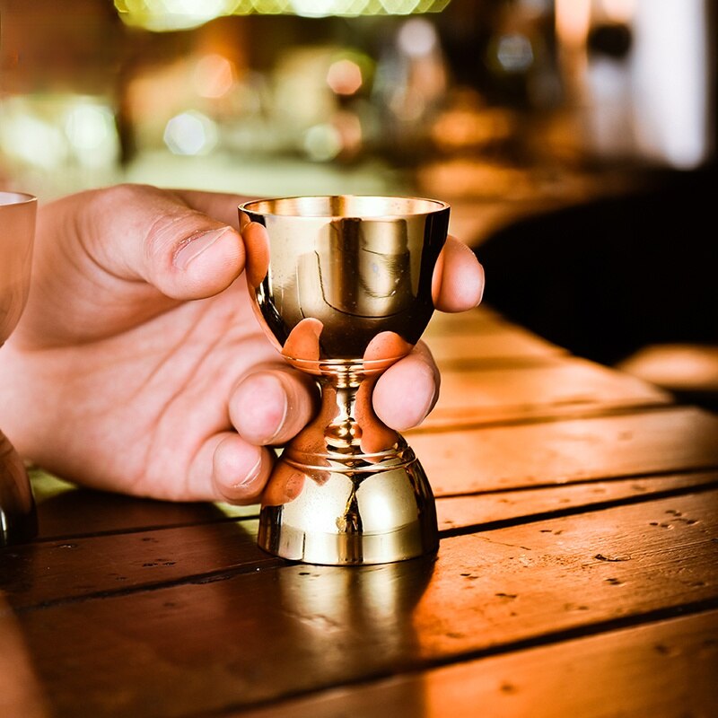 Bar Bartender Indian Stainless Steel Wine Measuring Spoon Measuring Cup Ounce Cup Ounce Gold Plated Wine Measuring Apparatus