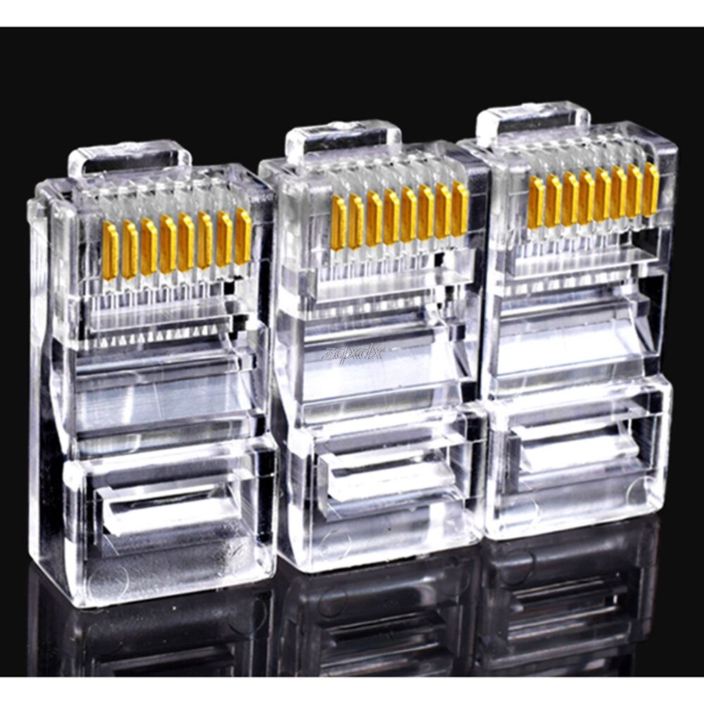 25 un plugue modular rede rj45 banhada a ouro tomada modular cat5 cat cat5e conector novo whosale e envio direto