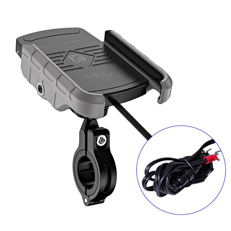 Fahrrad Telefon Halfter Drahtlose Ladegerät QC 3,0 Schnelle Ladung Fahrrad praktisch Halfter Lenker Halterung Ständer GPS Motorrad Halterung: M9-grau