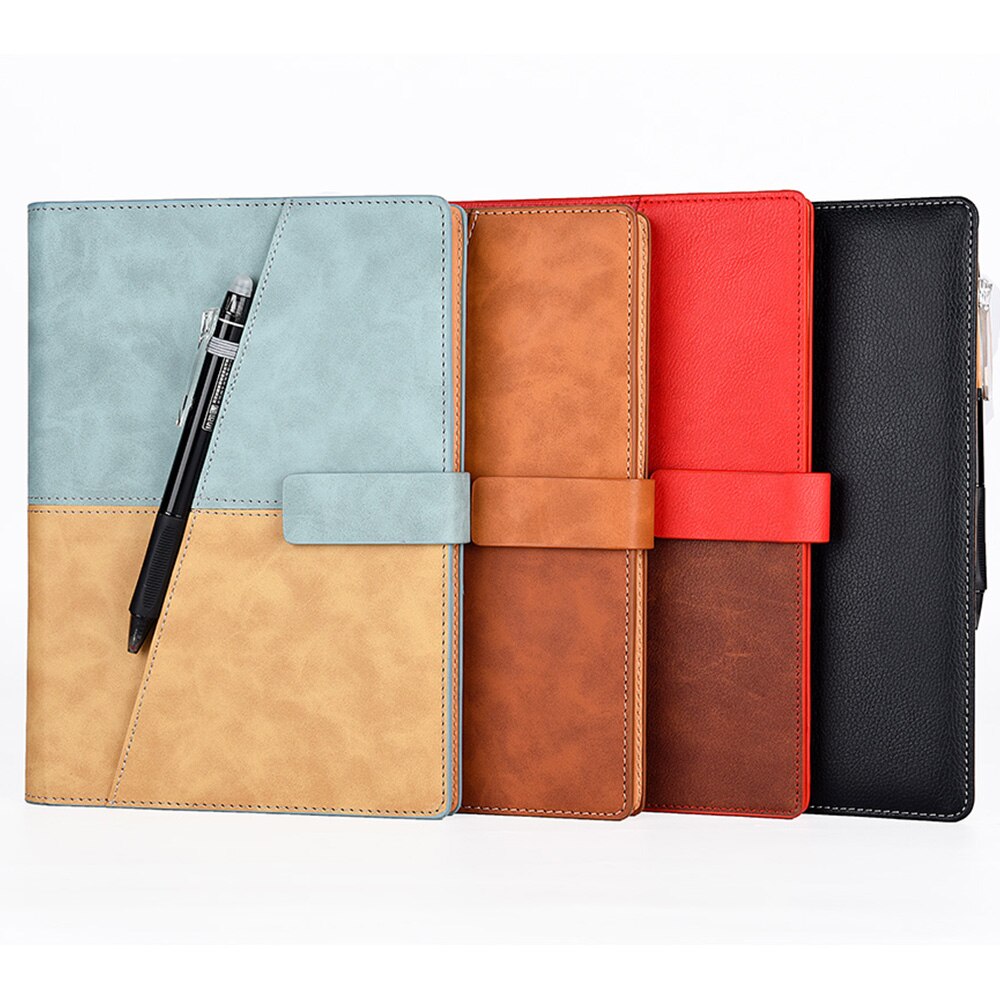 Elfinbook X Leather Smart Reusable Erasable Notebook Microwave Wave Cloud Erase Notepad Note Pad Lined With Pen