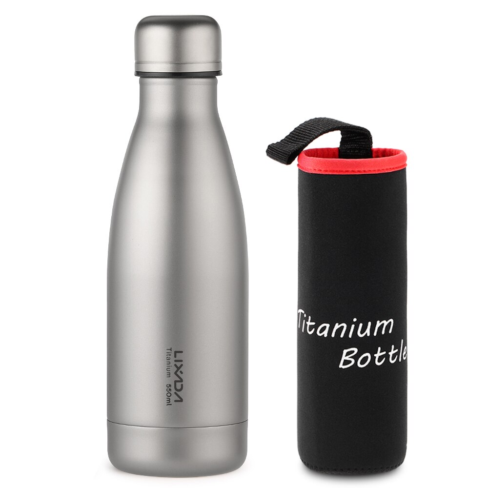 Lixada 550/680Ml Titanium Water Fles Lichtgewicht Outdoor Sport Fles Voor Camping Wandelen Fietsen Backpacken Titanium Fles: 8373F 550ml