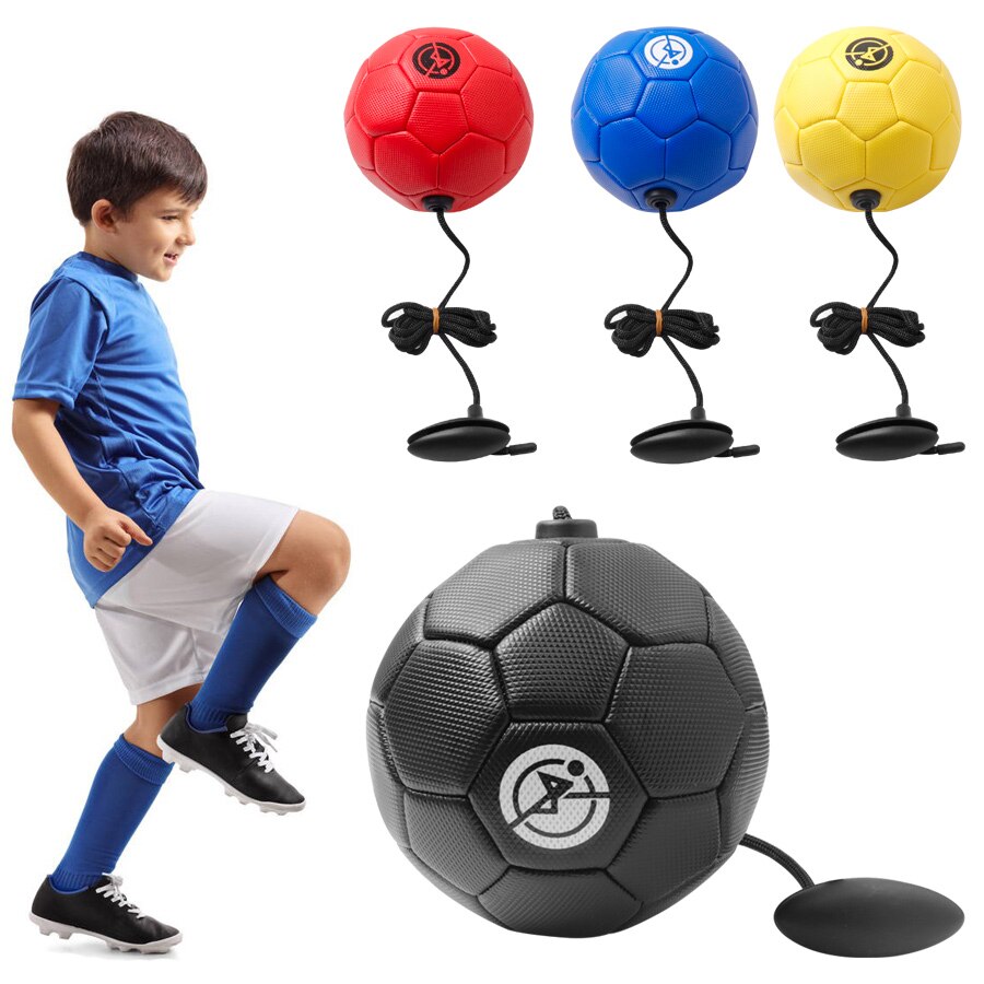 FußBall Ausbildung Ball trete FußBall Ball TPU Größe 2 Seil berühren Solo Kickwith Schnur Anfänger Trainer Praxis Gürtel
