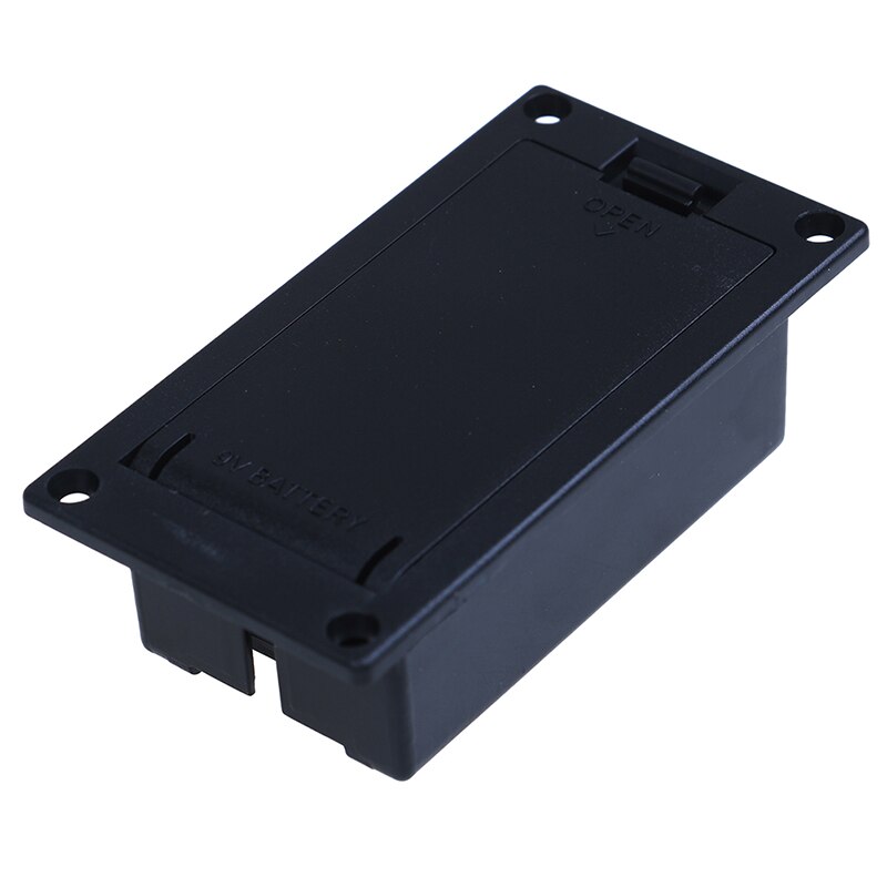 Flat Mount 9V Battery Case Box Holder Black for Electric Guitar Bass Storage Cover