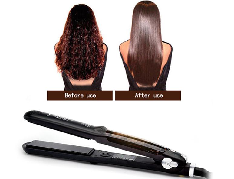 hair Salon Steam Styler Ceramic Steam Straight Hair With Argan Oil And Water Flat Iron Straighter Iron
