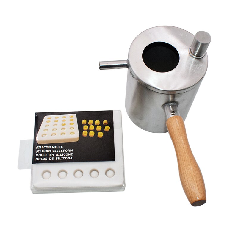 Wax Melter Candle Melting Pot Beeswax Melting Pot Stainless Steel Pouring Pot Beekeeping Tool Bee Wax Candle Beekeeping Tool: Pot and Mold Set