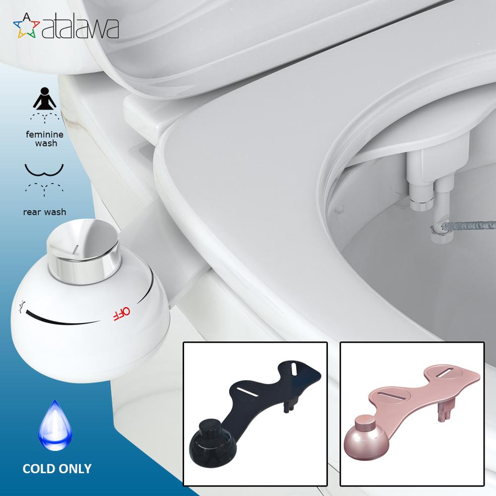 Atalawa Ultra Slim Toilet Bidet Seat Attachment Non Electric Muslim Shattaf Sprayer for Personal Hygiene, Fresh Water Spray