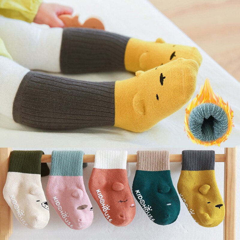 Herfst Winter Baby Meisjes Sokken Pasgeboren Cartoon Baby Sokken Baby Baby Boy Sokken Anti Slip Zachte Katoen Vloer Sok schoenen