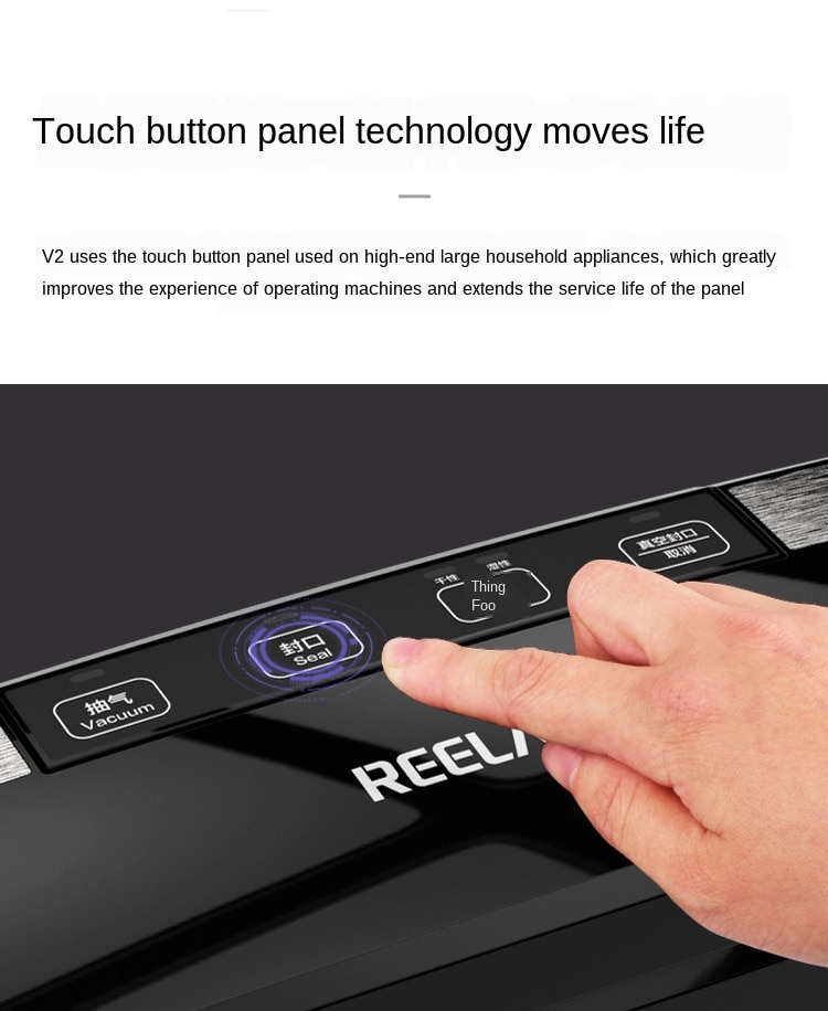 Vacuum Sealer V2 125W Built-in Cutter Automatic Food Packing Machine 10 Free Bags Best Vacuum Packer for Kitchen220V