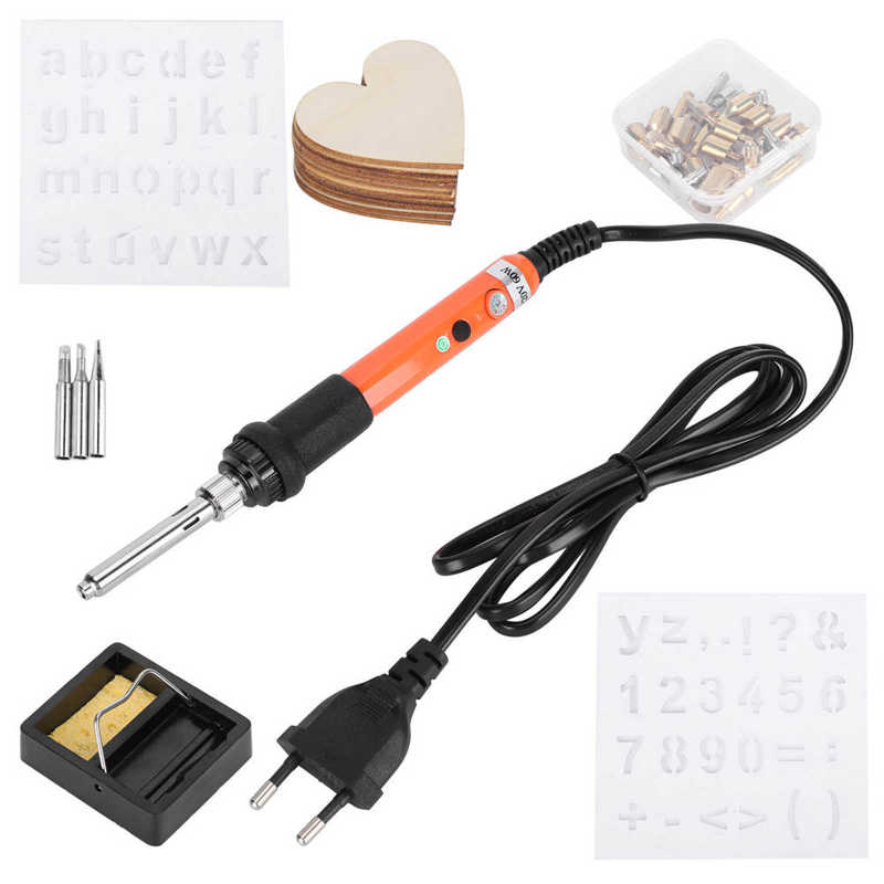 Embosser embossing machine Electric Soldering Iron Set Wood Burning Pen Engraving Carving Pyrography Tool 60W sublimation