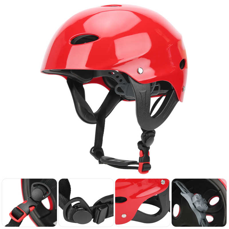 Safety Helmet Surfing Climbing Water Rescuing Rafting Hat Cap Lightweight Bright Red