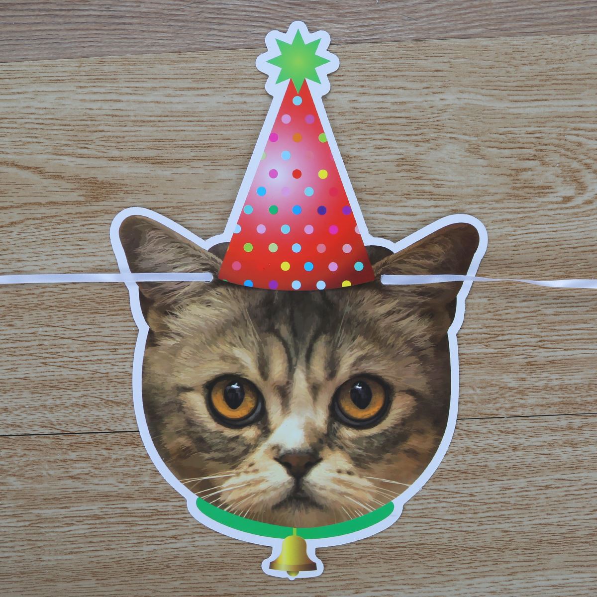 Cute Cat Cupcake Topper Picks Cartoon Cat Head Banner for Kids Birthday Shower Cat Kitten Theme Party Decorations Supplies