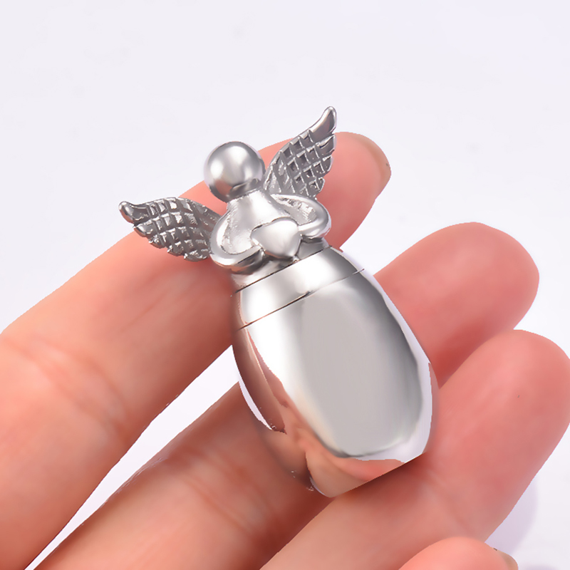 Kleine Aandenken Urnen voor Menselijke As Engelenvleugels Hart Mini Rvs Crematie Gedenkteken Urnen voor As Sieraden