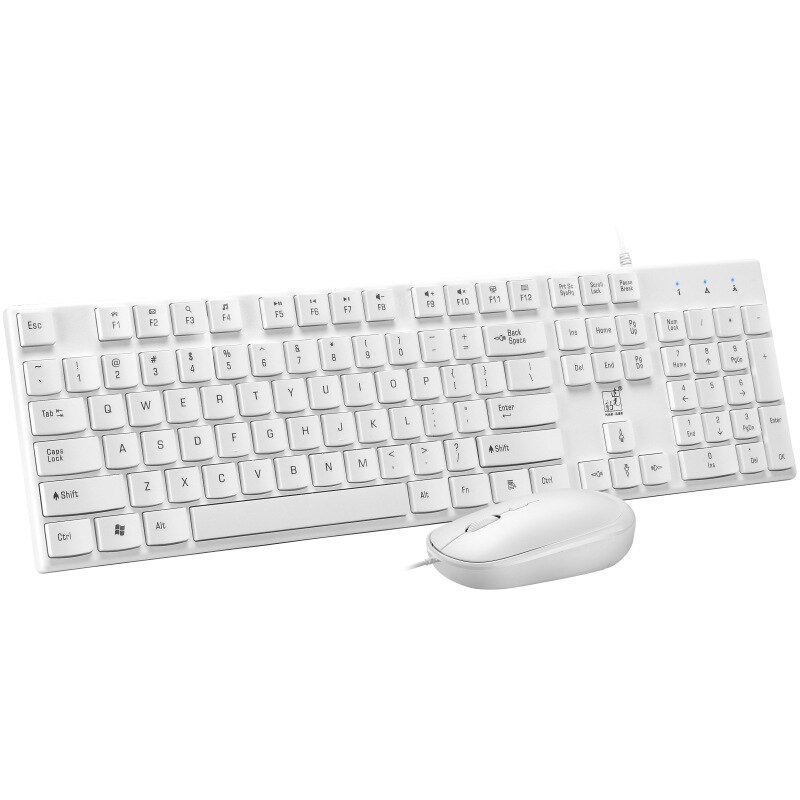 Bedraad Toetsenbord En Muis Set Kantoor Toetsenbord Gaming Toetsenbord Thuis Toetsenbord Ergonomisch Toetsenbord Voor Pc Laptop: WHITE