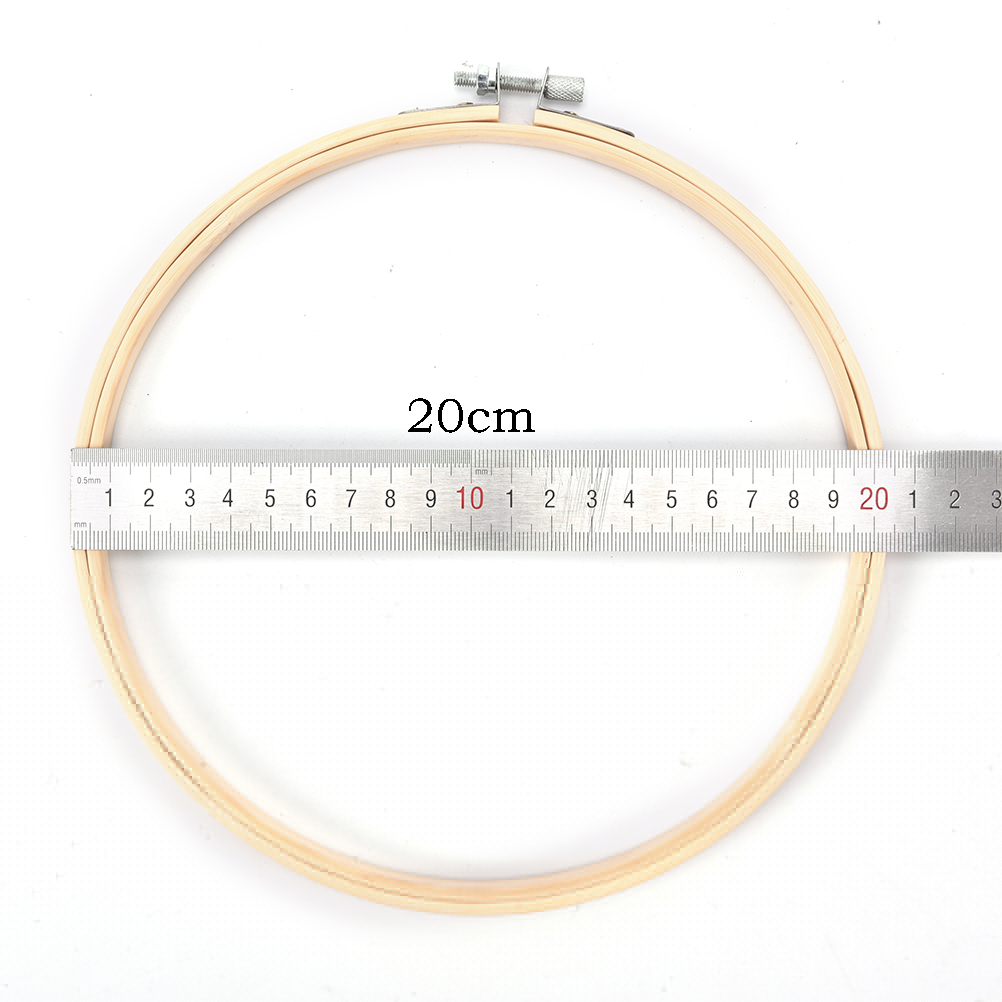10-40cm Embroidery Hoops Frame Set Bamboo Wooden Embroidery Hoop Rings for DIY Cross Stitch Needle Craft Tools: 20cm
