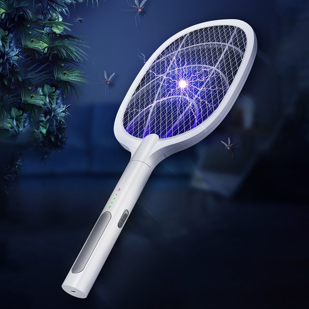 Matamoscas eléctrico para el hogar, raqueta exterminadora de insectos