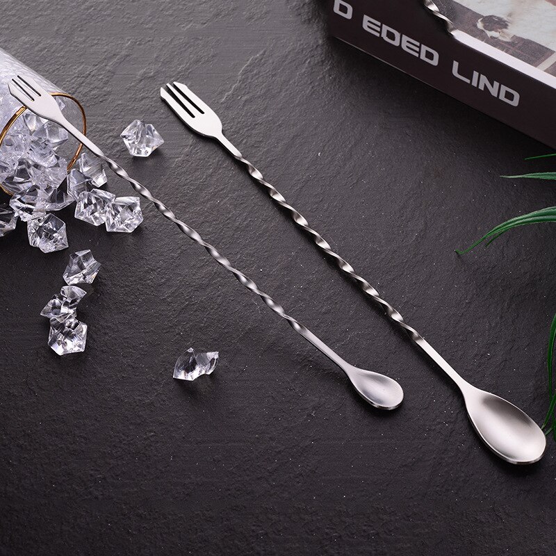 Stainless Steel Bar Spoons Cocktail Drink Mixer Muddler Stirring Mixing Stir Spoon Ladle Cocktail Shaker Spoon Bar Accessories