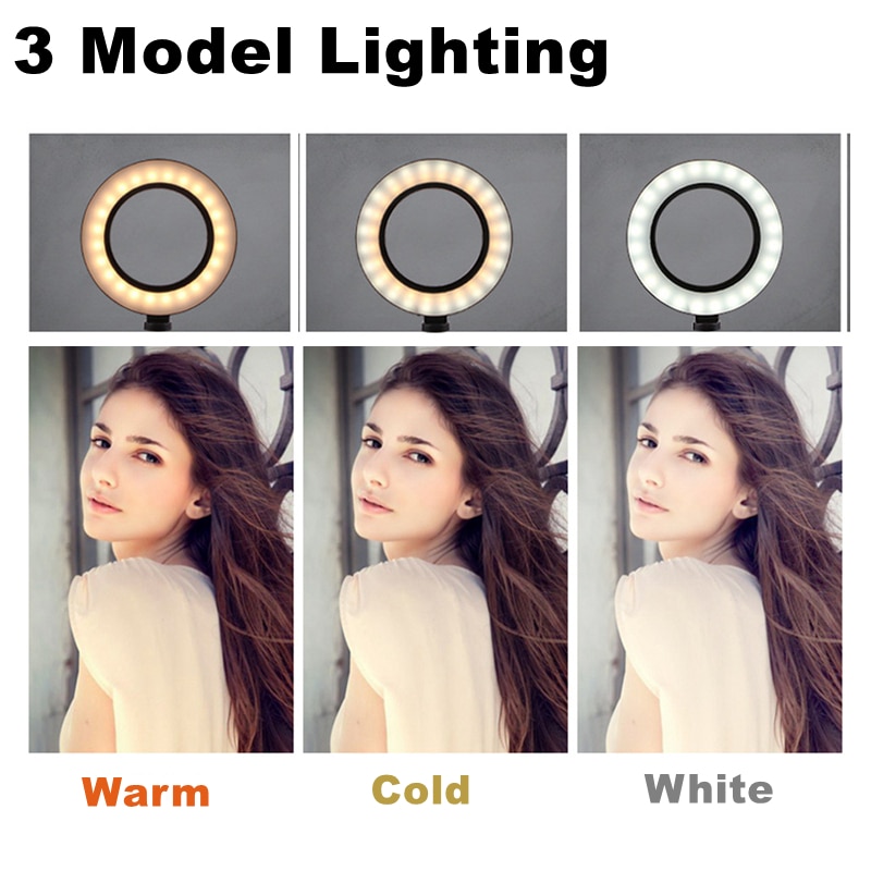 20CM LED Ring Light Photography Photo Ring Fill Light With Tripod Stand For Cell Phone Ring Lamp Ringlight Remote Dimmable