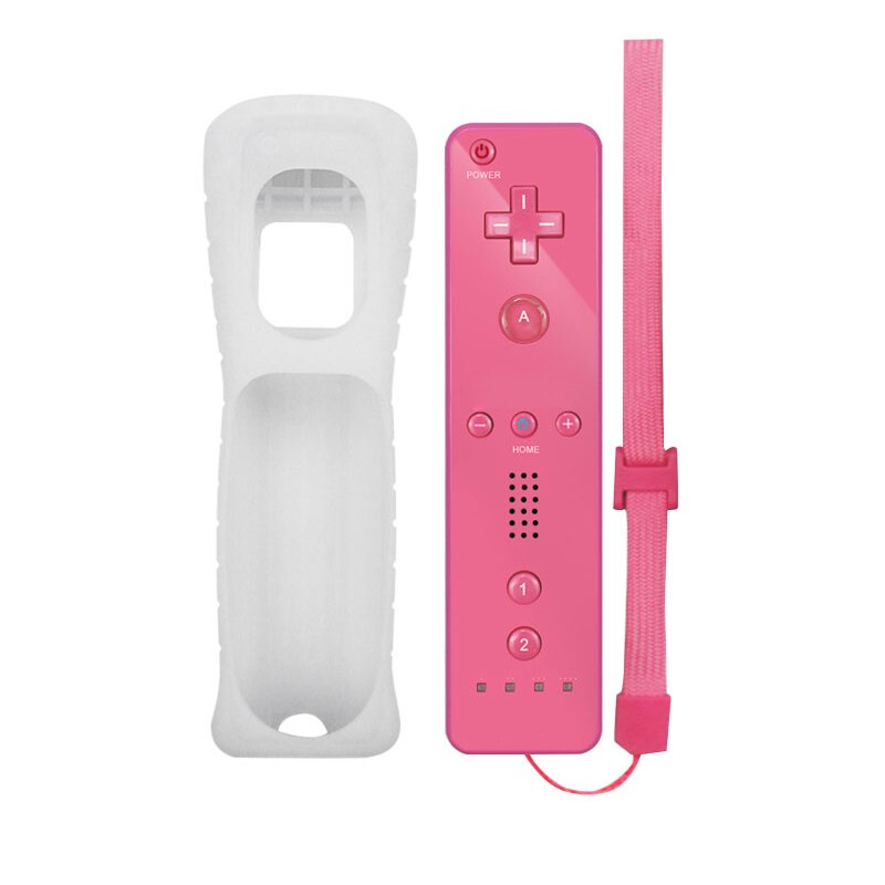 Without Motion Plus Controller For Wii Wireless Games Remote Nunchuck For Wii 2 in 1 Bluetooth Game Controle Silicone Soft Case: no nunchuck-Pink