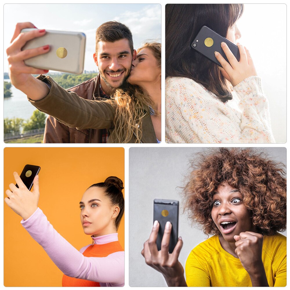 5 Pcs 1 Set EMF Protectors Phone Stickers 24K Gold Anti-radiation Blockers (Gold