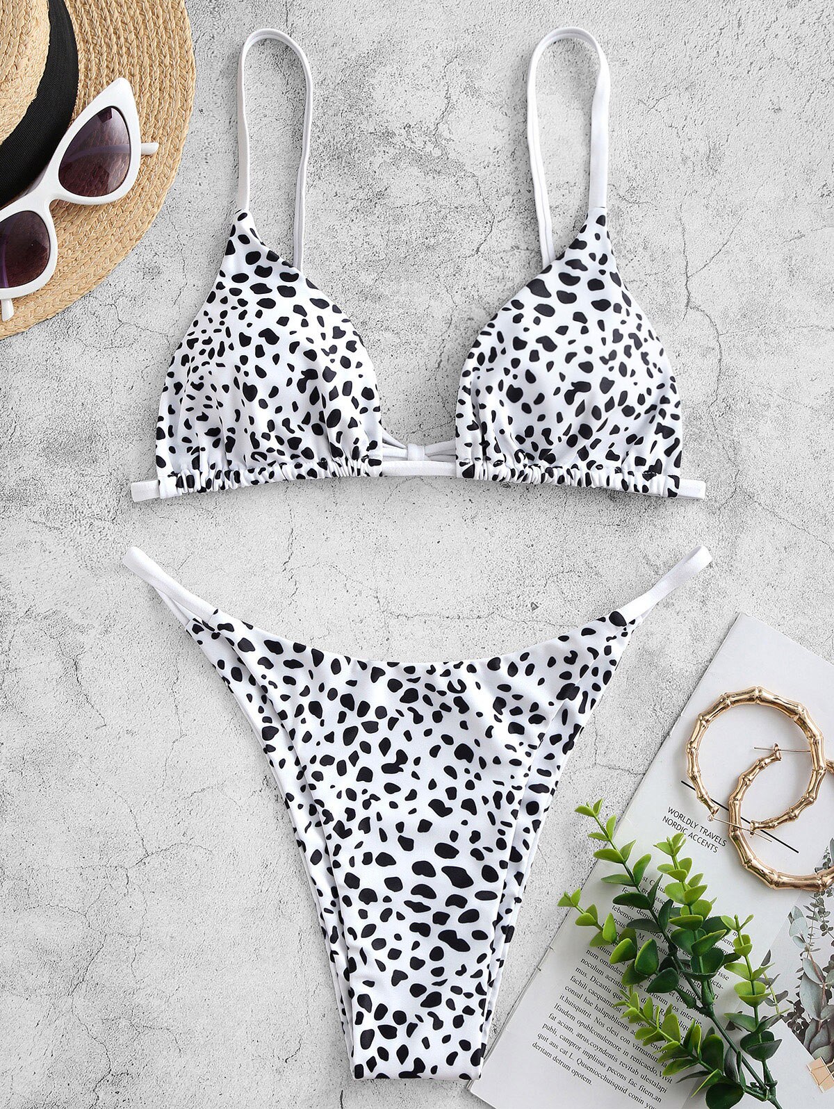 Saful – maillot de bain imprimé léopard, ensemble deux pièces, rembourré, culotte taille basse, pour femmes, vêtement de fête,: White / L