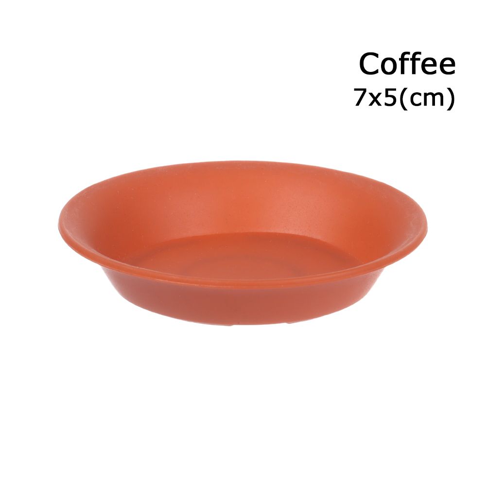 3Pcs DIY Round Durable Plant Saucer Drip Trays Plastic Tray Saucers for Indoor Outdoor Flower Pot Garden: coffee-7x5cm