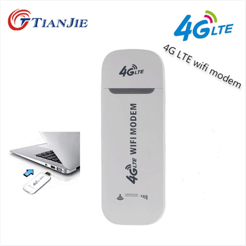 Tianjie 4g lte usb modem wifi roteador desbloquear adaptador de carro sem fio rede adesivo 3g sim slot para cartão móvel wi-fi dongle hotspot