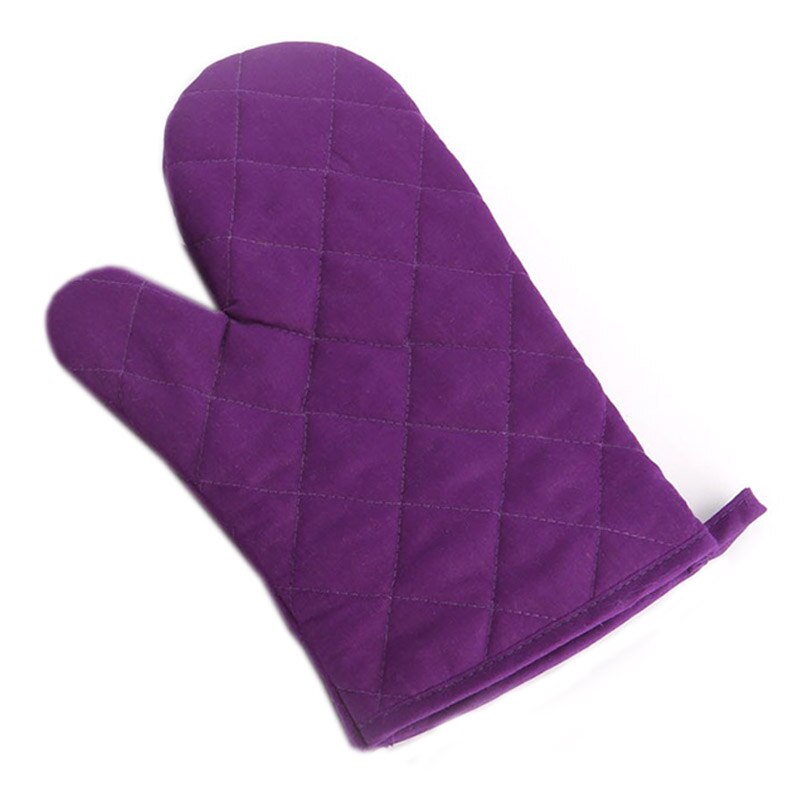 Ovenwanten met hoge temperatuur, katoenen isolatie, dikke 1pc keukenbenodigdheden, magnetron handschoenen, effen: Paars