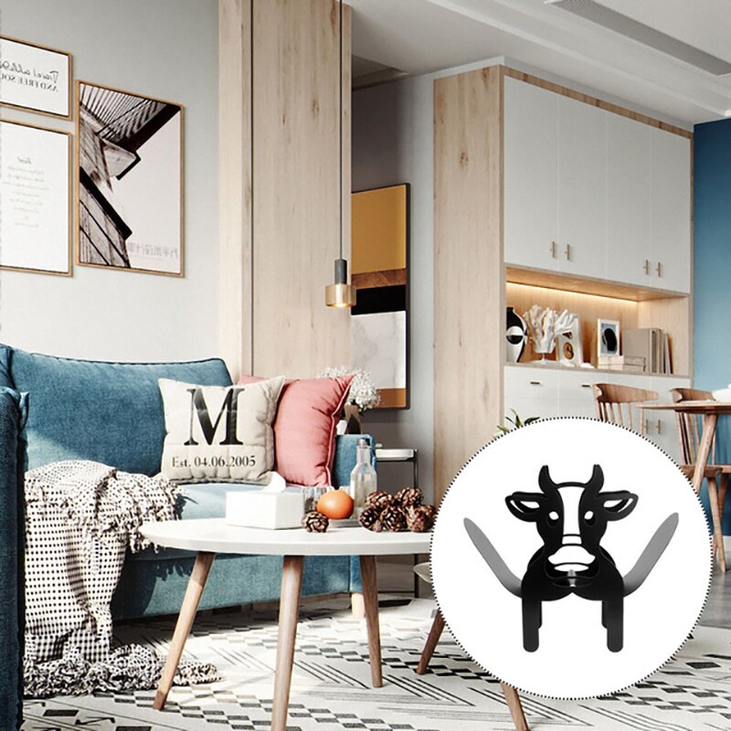 Zwarte Koe Wc Papierrolhouder Vrijstaande Badkamer Tissue Opslag