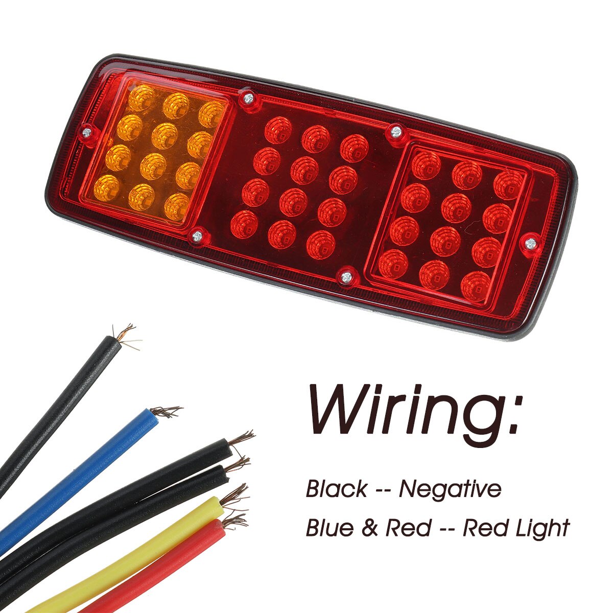 2pcs 24V Waterproof 36 LED Tail Light for Car Truck Trailer ATV Caravan Lorry Rear Brake Light Stop Reverse Lamp Light