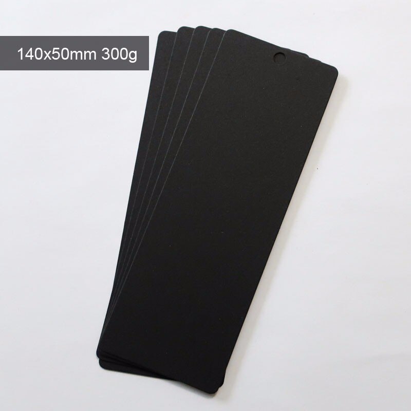 100pcs Blank Kraft Paper Card DIY Bookmark card Black White Cards-250g/300g optional: Black 300g