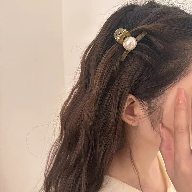 2 pinzas en forma de garra para el pelo de 4,5 cm con perlas sólidas, abrazaderas para niñas, mujeres, niños, para niños, accesorios para el cabello, diadema de cangrejo