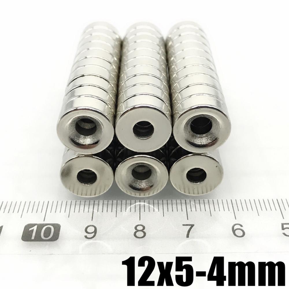 5/10/20/50/100 stk super stærke runde neodym forsænkede ringmagneter 12 mm x 5 mm hul : 4 mm sjældne jordarter  n35 12 x 5