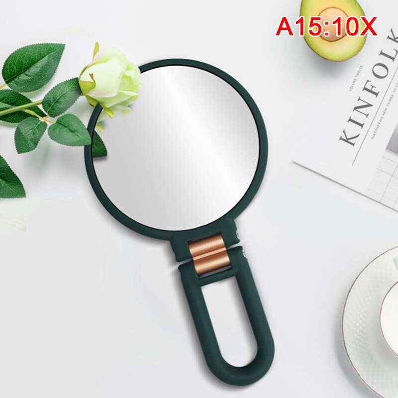 Espejo de doble cara para maquillaje, accesorios de cosmética para tocador, compacto, con aumento de 2/5/10/15X: 15