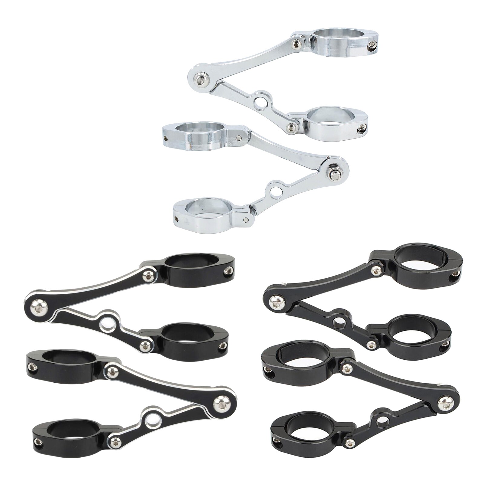 1 Pair Motorcycle Headlight Bracket Mount Clamp 39mm-41mm Fork Tube Spotlight Holder for Honda, Aluminum Alloy