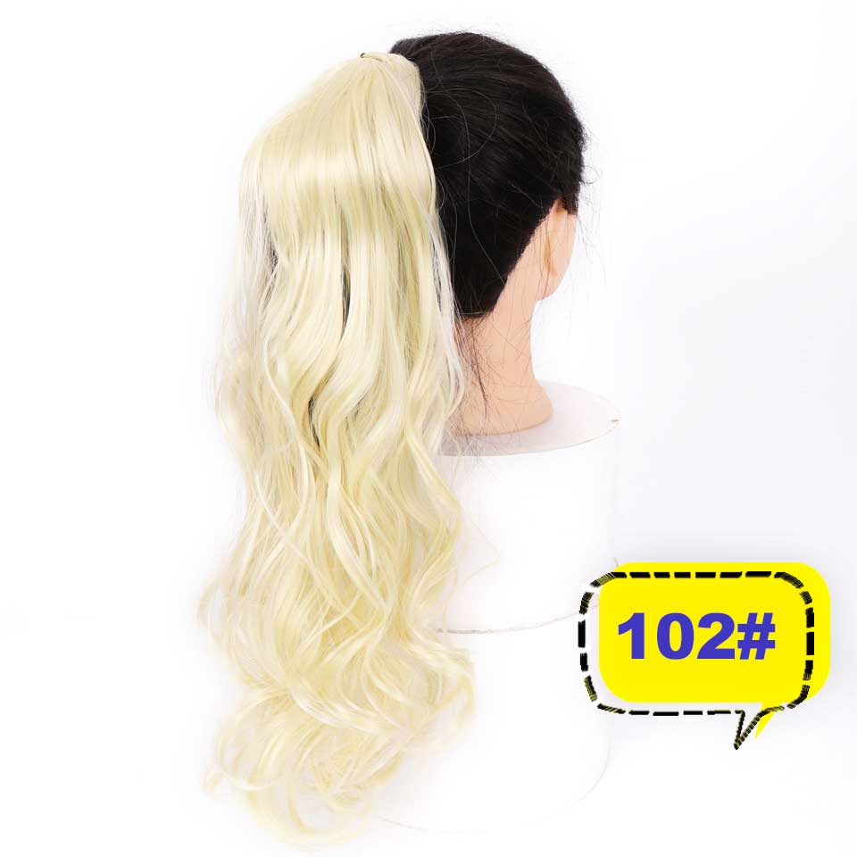 DIFEI Lange Golvende Natuurlijke Paardenstaart Clip in Pony tail Hair Extensions Wrap Rond op Synthetisch Haar Stuk voor Vrouwen: 102