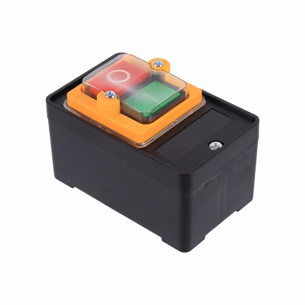 Interruptor de botón a prueba de agua, accesorios de herramienta, 10A, 380V, para máquina de corte, taladro de banco, Motor de plástico