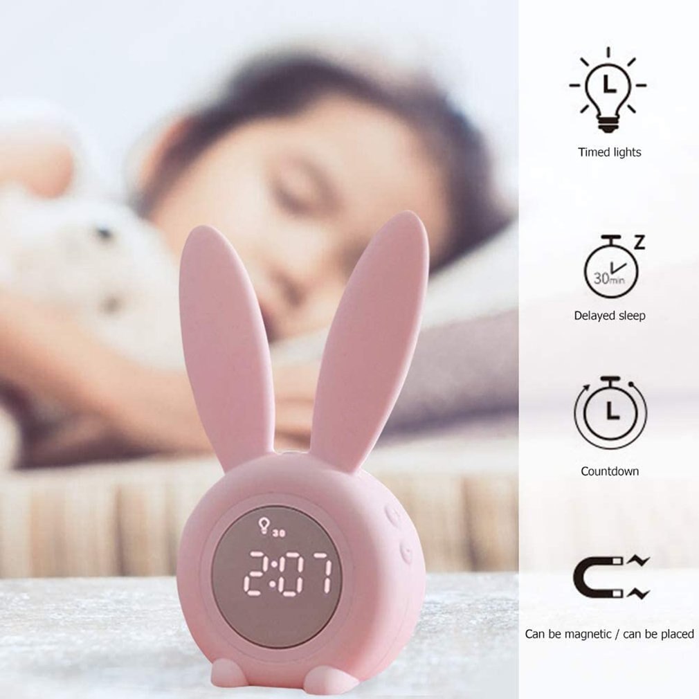 Wake Up Light Bedside Lamp Alarm Clock Light Rabbit Alarm Clock With Sunrise And Sunset Simulation Thermometer